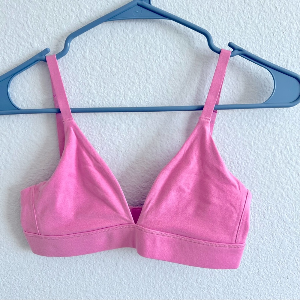 NWOT Organic Basics Pink Triangle Bralette